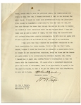 William H. Taft Letter Signed in 1919 Endorsing (Perhaps for the First Time on Paper) the Suffrage Movement -- Taft Also Criticizes President Woodrow Wilson's Mis-Handling of the Treaty of Versailles